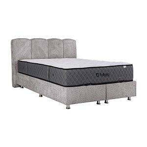 ΚΡΕΒΑΤΙ Fylliana Edem ΓΚΡΙ ΜΕ ΑΠΟΘ ΧΩΡΟ 179x212x130εκ (160x200) 828-225-190