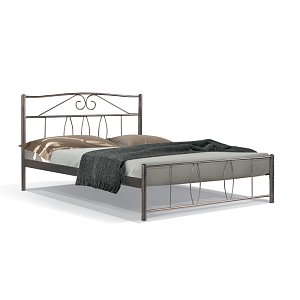 ΚΡΕΒΑΤΙ ΣΙΔΕΡΕΝΙΟ Fylliana Blanc ΚΑΦΕ 150x200εκ 827-18-006