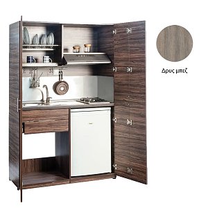 Πολυκουζινάκι Silver ΚΣ125 με πόρτες 125x209x65 Δρυς Μπεζ