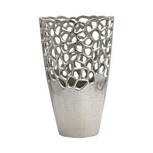 ΜΕΤΑΛΛΙΚΟ ΒΑΖΟ Fylliana FL8852 ΑΣΗΜΙ ΧΡΩΜΑ 24x14x39εκ 934-225-048