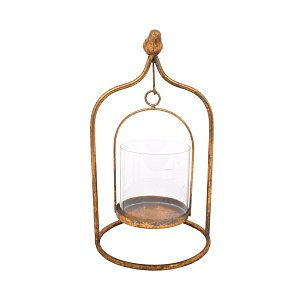 ΜΕΤΑΛΛΙΚΟ ΦΑΝΑΡΙ ΜΕ ΓΥΑΛΙ Fylliana "BIRD" 31x17x11εκ 373-92-015
