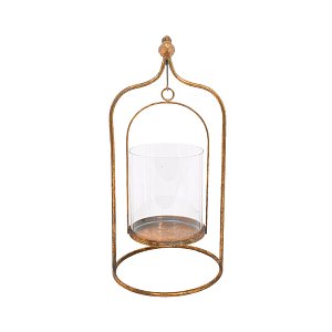 ΜΕΤΑΛΛΙΚΟ ΦΑΝΑΡΙ ΜΕ ΓΥΑΛΙ Fylliana "BIRD" 41x20x13.5εκ 373-92-016