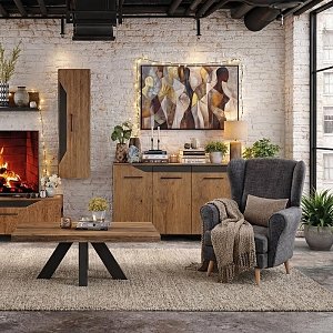 ΜΠΟΥΦΕΣ Fylliana Jakarta ΜΕ ΚΑΠΛΑΜΑ ΔΡΥΟΣ ΡΟΥΣΤΙΚ 170x41x89εκ 890-121-001