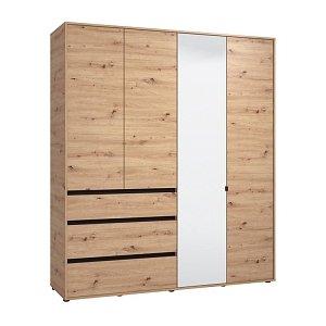 ΝΤΟΥΛΑΠΑ CORBETT 4K3F1O h211 ARTISAN OAK/ΜΑΥΡΟ ΜΑΤ ΧΡΩΜΑ 183x55x211εκ 11014097