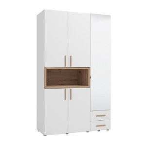 ΝΤΟΥΛΑΠΑ DONALD 3K2F1O h227 ΛΕΥΚΟ/ARTISAN OAK ΧΡΩΜΑ 135x57x227εκ 11014107