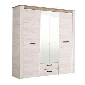 ΝΤΟΥΛΑΠΑ Kent 4K2F2O GREY OAK/WHITE OAK 199x56x207εκ 11008716
