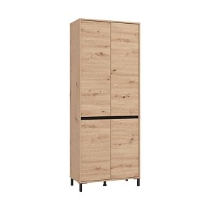 ΠΑΠΟΥΤΣΟΘΗΚΗ FLANNAN 2K4V ARTISAN OAK/ΜΑΥΡΟ MATT ΧΡΩΜΑ 80x40x205εκ 11014080