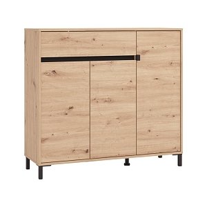 ΠΑΠΟΥΤΣΟΘΗΚΗ FLANNAN 3K1F3V ARTISAN OAK/ΜΑΥΡΟ MATT ΧΡΩΜΑ 120x40x110εκ 11014084