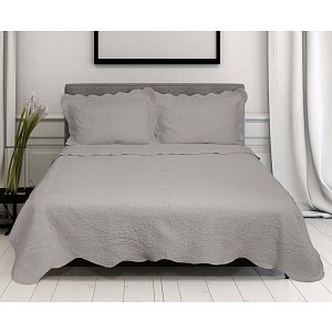 Κουβερλί Phillipa Σετ 220x240 με 2 Μαξιλαροθήκες Ανοιχτό Γκρι