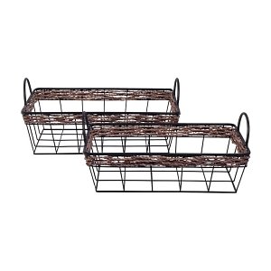 ΣΕΤ 2 ΜΕΤΑΛΛΙΚΑ ΚΑΛΑΘΙΑ Fylliana ΜΑΥΡΟ ΧΡΩΜΑ 42x28x18,5εκ 128-123-084