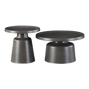 ΣΕΤ 2 ΤΡΑΠΕΖΑΚΙΑ ΣΑΛΟΝΙΟΥ Fylliana FL830 ΜΑΥΡΟ ΧΡΩΜΑ 50x47εκ & 70x39εκ 644-126-012