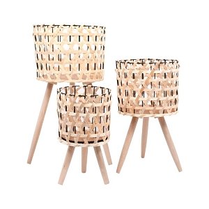 ΣΕΤ 3 ΨΑΘΙΝΑ ΚΑΣΠΩ Fylliana ΦΥΣΙΚΟ ΧΡΩΜΑ 20x20x34εκ+25x25x43εκ+29x29x57εκ 373-123-814