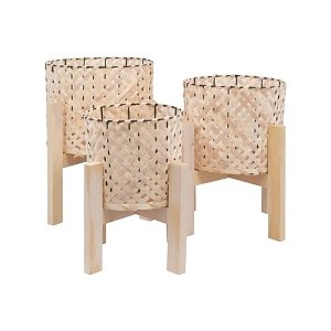 ΣΕΤ 3 ΨΑΘΙΝΑ ΚΑΣΠΩ Fylliana ΚΑΦΕ ΧΡΩΜΑ 20x20x31εκ+25x25x35εκ+29x29x39εκ 373-123-817