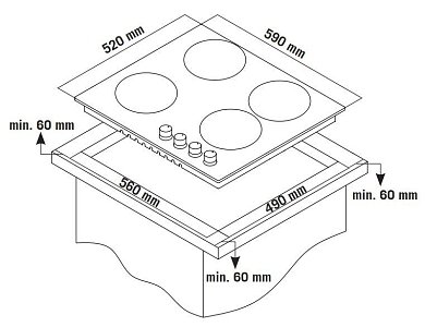 THERMOGATZ TGC 4460 GL Εστία Υγραερίου 60cm Μαύρη 04.405.206