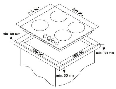 THERMOGATZ TGC-5604 SILVER Εστία Κεραμική 60cm Μαύρη 04.405.221