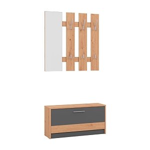 ΣΤΑΝΤ ΓΙΑ ΧΩΛ RIMINI ARTISAN OAK-ΓΚΡΙ ΓΡΑΦΙΤΗΣ 92x28x202εκ fxtr 11011705