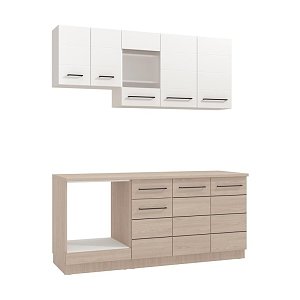 ΣΥΝΘΕΣΗ ΚΟΥΖΙΝΑΣ SAVONA 180 GREY OAK/ΛΕΥΚΟ 180x57x200εκ 11014531