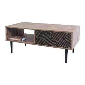 ΤΡΑΠΕΖΑΚΙ ΣΑΛΟΝΙΟΥ Fylliana "Home" ΜΑΥΡΟ ΜΕ GREY OAK 100x50x42.5εκ 271-00-023