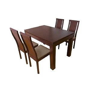 Τραπεζαρία σετ 5τμχ Megan 1017 IN + Jasmine 1025 IN Light Walnut 400-11-011