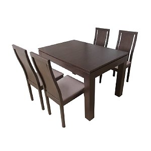 Τραπεζαρία σετ 5τμχ Megan 1017 IN + Jasmine 1025 IN Walnut 400-11-010