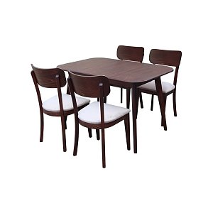 Τραπεζαρία σετ 5τμχ Paola 1101 IN + Brittany 1040 IN Walnut 400-11-023
