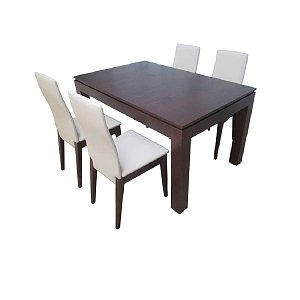 Τραπεζαρία σετ 5τμχ Taylor 1019 IN + Jasmine 1026 IN Walnut/Ecru 400-11-014