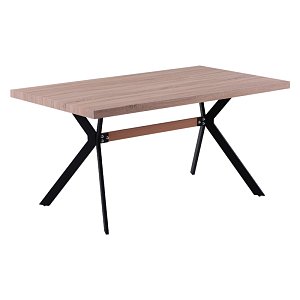 ΤΡΑΠΕΖΙ ΤΡΑΠΕΖΑΡΙΑΣ Fylliana 05 SONOMA MDF ΕΠΕΝΔΕΔΥΜΕΝΟ ΜΕ PAPER WOOD ΚΑΙ ΜΑΥΡΑ ΜΕΤΑΛΛΙΚΑ ΠΟΔΙΑ 160*90*75 606-121-092