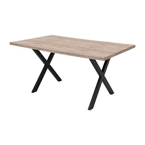 ΤΡΑΠΕΖΙ ΤΡΑΠΕΖΑΡΙΑΣ Fylliana "Alfa" GREY OAK ΕΠΙΦΑΝΕΙΑ ΜΕ ΜΑΥΡΗ ΒΑΣΗ 160x90x75εκ 863-224-122