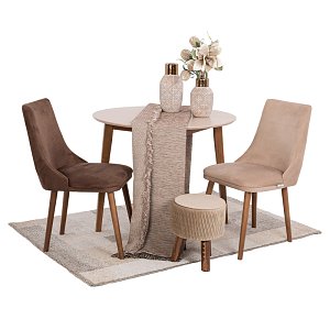 ΤΡΑΠΕΖΙ ΤΡΑΠΕΖΑΡΙΑΣ ΣΤΡΟΓΓΥΛΟ Fylliana Max S 90x75 MACCHIATO 863-91-037