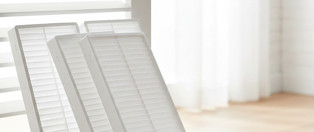MultiHome air conditioner clean filters drying near a window for better airflow and healthier indoor air