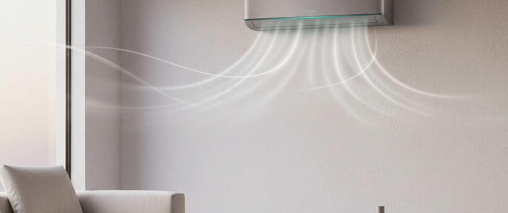 MultiHome inverter air conditioner operating in eco mode with steady airflow for maximum energy efficiency