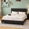 Κρεβάτι Nevil pakoworld 150x200 PU χρώμα μαύρο ματ 006-000015