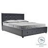 Κρεβάτι Roi pakoworld 160x200 PU μαύρο ματ + αποθηκευτικό χώρο 006-000017