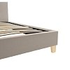 Κρεβάτι Mago pakoworld ύφασμα σε εκρού απόχρωση με φυσικό ξύλινο πόδι 140x200εκ 006-000053