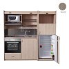 Πολυκουζινάκι Silver ΚΣ190 με μεγάλο ψυγείο και μεγάλο φούρνο Δρυς-Μπεζ