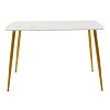 Τραπέζι Paris pakoworld οβάλ γυαλί 8mm σχέδιο μαρμάρου-χρυσό 120x80x75εκ 029-000086