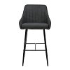 Σκαμπό bar Patrin pakoworld ανθρακί pu-πόδι μέταλλο σε μαύρη απόχρωση 2τμχ 029-000288