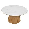 Τραπέζι σαλονιού Franzel pakoworld sintered stone σε όψη μαρμάρου-mdf σε φυσική απόχρωση Φ80x40εκ 029-000443