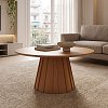 Τραπέζι σαλονιού Franzel pakoworld mdf καρυδί Φ80x40εκ 029-000446