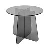 Τραπέζι βοηθητικό Cleary pakoworld tempered 8mm γυαλί ανθρακί Φ50x45εκ 029-000449
