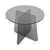 Τραπέζι βοηθητικό Cleary pakoworld tempered 8mm γυαλί ανθρακί Φ50x45εκ 029-000449