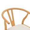 Καρέκλα Wishbone pakoworld rubberwood-ύφασμα σε φυσική-μπεζ απόχρωση 51x58x73εκ 029-000463