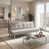 Καναπές-κρεβάτι Travis pakoworld 3θέσιος ύφασμα γκρι 175x83x74εκ 035-000061