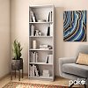 Βιβλιοθήκη Max pakoworld σε λευκό χρώμα 58x23x170εκ 039-000015