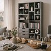 Βιβλιοθήκη Lucinda pakoworld γκρι oak 120x29.8x180.5εκ 049-000092