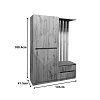 Έπιπλο εισόδου Zomie pakoworld σε oak απόχρωση 131x41.5x180.4εκ 049-000114