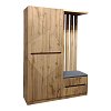 Έπιπλο εισόδου Zomie pakoworld σε oak απόχρωση 131x41.5x180.4εκ 049-000114