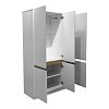 Ντουλάπα τρίφυλλη Merzia pakoworld  sonoma-λευκό 120x46.5x183εκ 049-000125