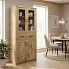 Βιτρίνα-ντουλάπα Nisso pakoworld σε oak απόχρωση 80x40x183.5εκ 049-000116
