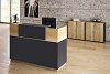 Γραφείο reception Lotus pakoworld σε χρώμα φυσικό - ανθρακί 180x70x110εκ 069-000016